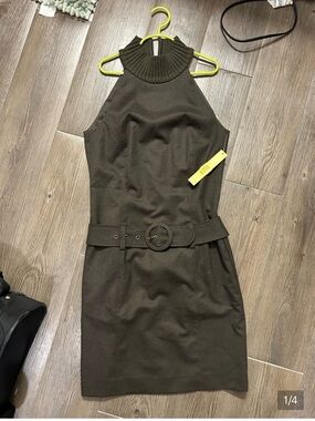 Gianni Bini Walnut Halter Belted Mini Dress
